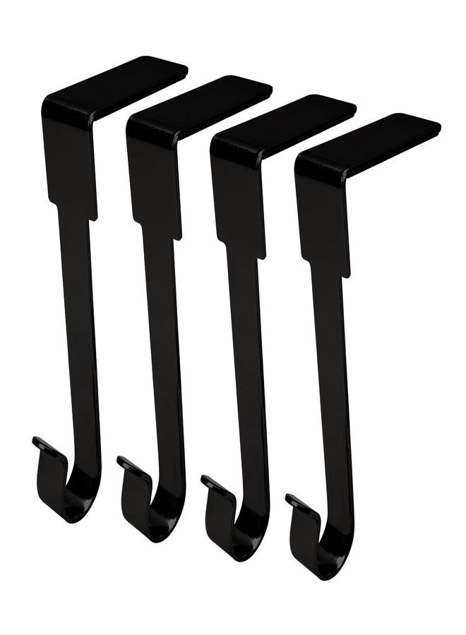 Zanzike Christmas Stocking Holders for Mantle, 4 Pack Black Stocking Hangers for Mantel, Non Slip Stocking Holders for Christmas Decorations, Hanging Mantel Hooks for Fireplace Staircases Wreath Garland Decor - Image 1